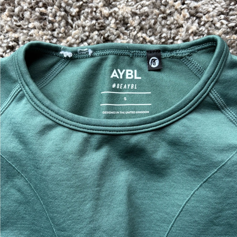 AYBL Women's Teal Workout Set - Sports Bra, Shorts, Long Sleeve Workout Top - Picture 9 of 12